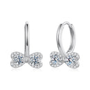 925 Sterling Silver Moissanite 0.20 Carat Earrings Plated White Gold for Women
