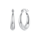 925 Sterling Silver White Gold Plated Earrings 3.0*0.7cm for Women
