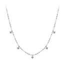 925 Sterling Silver 0.10ct Moissanite Necklace in White Gold, 40+5cm Chain for Women