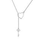 925 Sterling Silver Necklace 55cm with Heart Pendant for Women