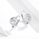 925 Sterling Silver Earrings with Pavé Setting CZ - 1.4x0.9 cm for Women