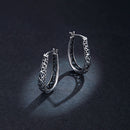 925 Sterling Silver Earrings 2.3*0.4cm Oxidized Silver for Women