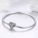 SCB 925 Sterling Silver Bracelet in Classic Style, Size 17.0 for Women