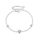 925 Sterling Silver 5mm Moissanite & 3mm Moissanite Bracelet for Women