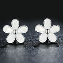 925 Sterling Silver Enamel Earrings - 0.9CM