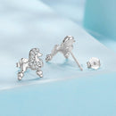 925 Sterling Silver White Gold Plated Pavé CZ Earrings