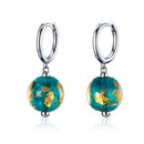 925 Sterling Silver Earrings with Glass Bead for Women