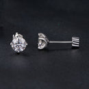 925 Sterling Silver Moissanite Stud Earrings for Women - 0.5ct, 0.6cm Size, White Gold Plated