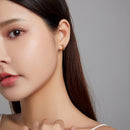 925 Sterling Silver Earrings with Pavé Setting CZ, 1.1*0.3 cm
