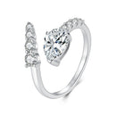 925 Sterling Silver White Gold Plated 1.5ct Moissanite Size E Ring for Women