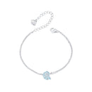 925 Sterling Silver White Gold Plated Bracelet with Enamel Process