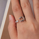 925 Sterling Silver & White Gold Plated Pavé CZ Ring