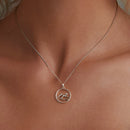 925 Sterling Silver Necklace with Pavé Setting CZ 21*16mm Pendant