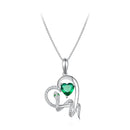 S925 Sterling Silver Plated Platinum Necklace with Pavé Setting and CZ
