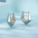925 Sterling Silver White Gold Plated Earrings 14x6.5mm for Women