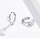 925 Sterling Silver Earrings with Pavé Setting CZ - 1cm for Women