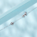 925 Sterling Silver & Plated White Gold Bracelet 15+6cm for Women