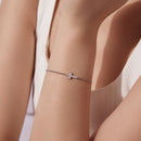 925 Sterling Silver Moissanite Bracelet 15+6cm, Plated White Gold, for Women