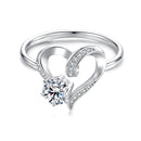 925 Sterling Silver Moissanite Heart-Shaped Ring Size 7 for Women