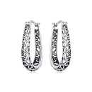 925 Sterling Silver Earrings 2.3*0.4cm Oxidized Silver for Women