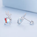 925 Sterling Silver Moonstone CZ Earrings for Women