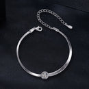 925 Sterling Silver 5.0mm Moissanite Bracelet with White Gold Plating for Women