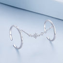 925 Sterling Silver Plated CZ Ring 30mm Chain Length, 1.7mm Width for Women