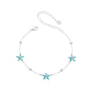 925 Sterling Silver Starfish Design Bracelet with Enamel Process