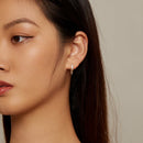 S925 Sterling Silver Earrings for Women - Oxidized Silver, 17x4mm