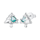 925 Sterling Silver White Gold Plated Transparent Glass Earrings for Women