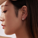 925 Sterling Silver Wedding Earrings with White Gold Plating and CZ Stones for Women