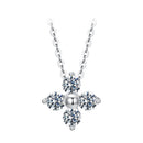 925 Sterling Silver & White Gold Plated Moissanite Necklace 40+5cm for Women