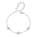 925 Sterling Silver & Plated White Gold Moissanite Bracelet 15+6cm for Women