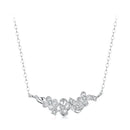 925 Sterling Silver White Gold Plated 40+5cm Necklace with CZ for Women