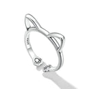 925 Sterling Silver Oxidized Paw Design Ring