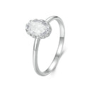 925 Sterling Silver 1.6mm Moissanite 1ct Ring in Size 6 for Women