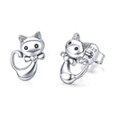 925 Sterling Silver Earrings with Pavé Setting in Oxidized Finish