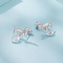 925 Sterling Silver White Gold Plated Pavé Setting CZ Earrings for Women