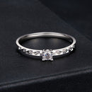 925 Sterling Silver Moissanite White Gold Plated Ring Size 6