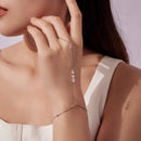 925 Sterling Silver White Gold Plated Bracelet with Pavé Setting CZ for Women