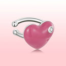925 Sterling Silver Earrings with Pavé CZ & Enamel, 1.0*1.3cm, for Women