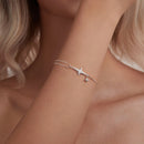 925 Sterling Silver & White Gold Plated Pave Setting CZ Bracelet 15+6cm