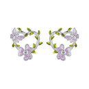925 Sterling Silver Enamel CZ Plated Earrings