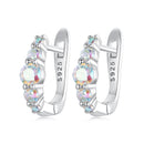 925 Sterling Silver Earrings with CZ in Pavé Setting, 12x3mm, for Women