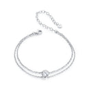 925 Sterling Silver Moissanite 1 Carat Bracelet for Women - White Gold Plated, 150+60mm