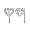 925 Sterling Silver Earrings with Pavé Setting and CZ - Size 10mm x 6mm