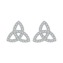 925 Sterling Silver White Gold Plated Pavé CZ Earrings