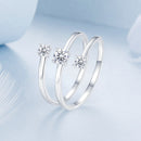 925 Sterling Silver White Gold Plated CZ Ring for Women