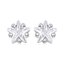 925 Sterling Silver White Gold Plated Earrings 0.5cm with CZ