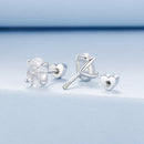 925 Sterling Silver Earrings with Pavé Setting CZ, 0.7*0.5cm, for Women
